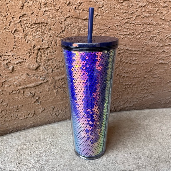 NWT Starbucks Iridescent Sequin Tumbler Cup - Picture 3 of 6